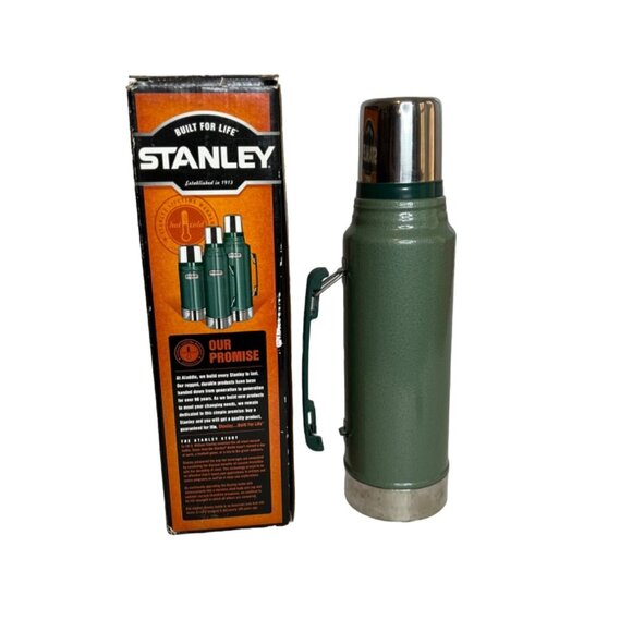 Stanley Thermos Coffee Green Stainless Insulated Bottle 1 L rugged gorpcore‎ - Picture 6 of 9